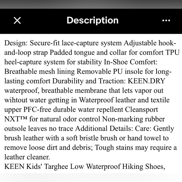 KEEN Little Kids Targhee Waterproof Shoe Magnet/Tillandsia Purple Size 10 C - Picture 7 of 7